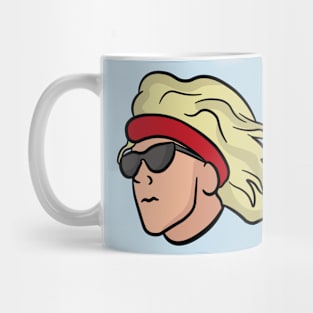 Cool surfer snowboarder dude with flowing long hair Mug